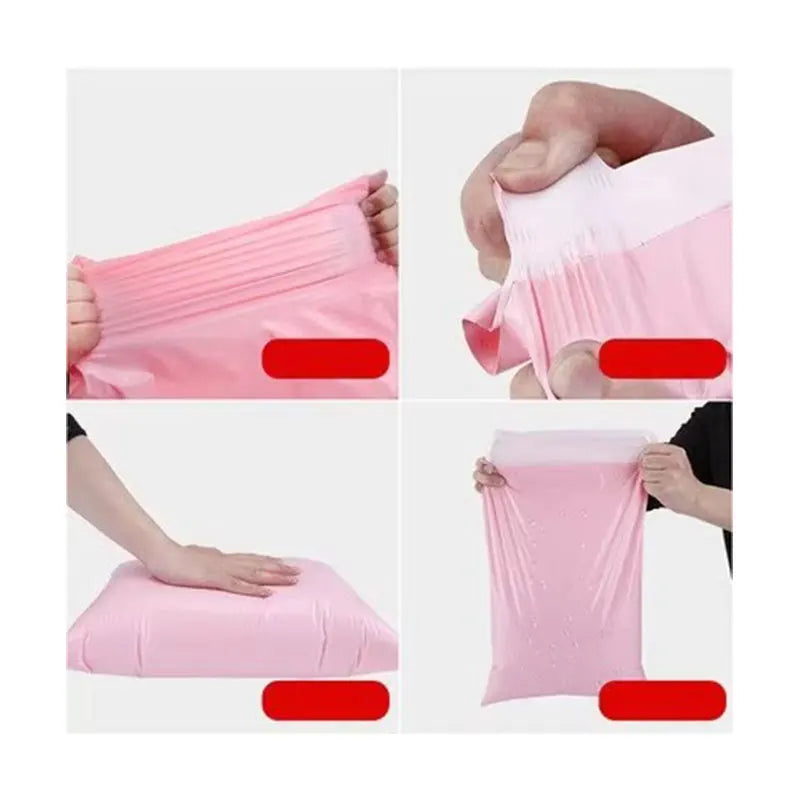 INPLUSTOP Pink Waterproof Mail Bags – Self-Adhesive Courier Packaging for Clothing & Shipping
