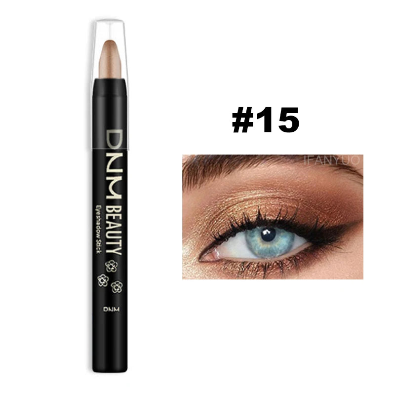16-Color Pearlescent Eyeshadow Sticks – High Pigment Waterproof Glitter Eye Makeup Pencil, Long-Lasting & Smudge-Proof