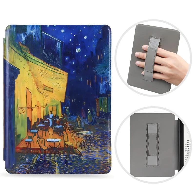 6" Kindle 11th Generation 2024 Case | PU Leather Ebook Cover with Hand Strap & Auto Wake Sleep
