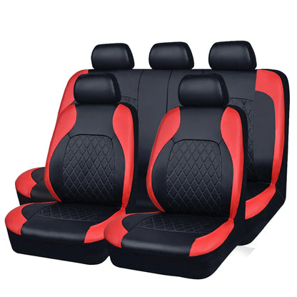 Universal 4PCS Faux Leather Car Seat Covers - All-Season Quilted Interior Seat Protector Set