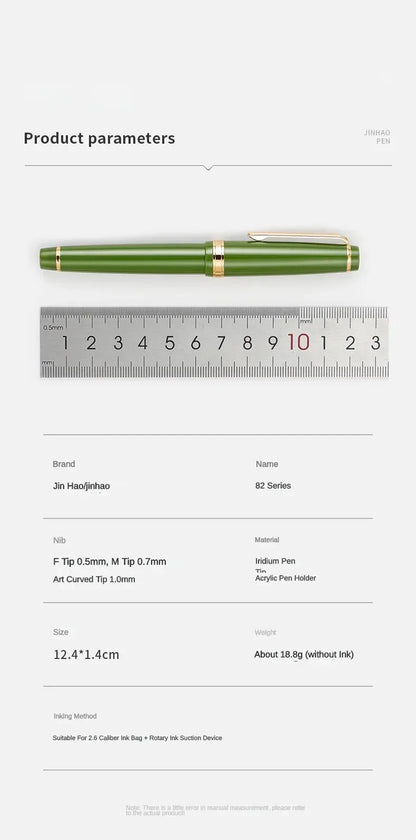 Jinhao 82 Fountain Pen – Luxury Elegant Design with Extra Fine 0.38/0.5/0.7mm Nib for Office & School Writing