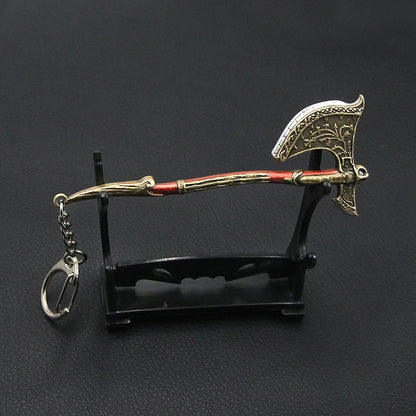 God of War Ragnarok Keychain - Thor Mjolnir Hammer, Leviathan Axe & Blades of Chaos Game Key Ring