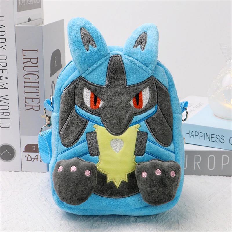Pokemon Plush Shoulder Bag - Gengar Lucario Mimikyu Snorlax Pikachu Anime Kawaii Toy Gift for Kids