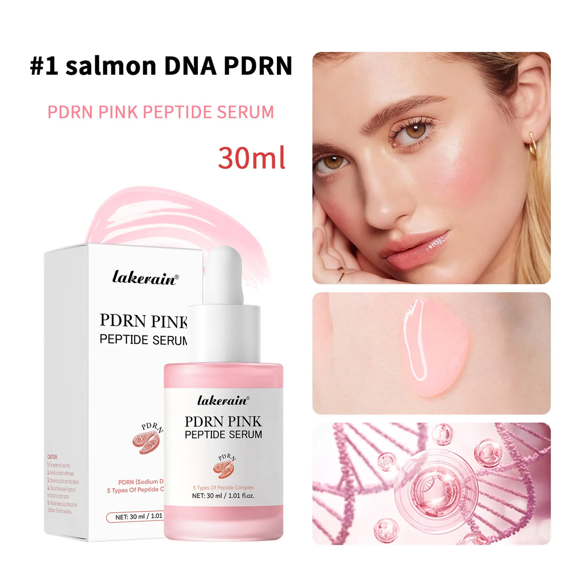 Salmon DNA PDRN Pink Peptide Serum - Hydrating, Brightening & Firming Korean Skincare Serum