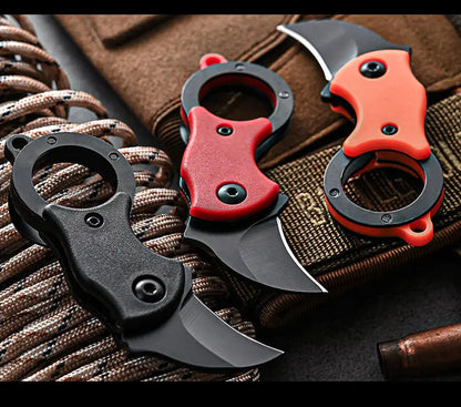 Mini Keychain Pocket Knife – Stainless Steel Camping EDC Tool with Fixed Blade, Peeler, and Portable Chain
