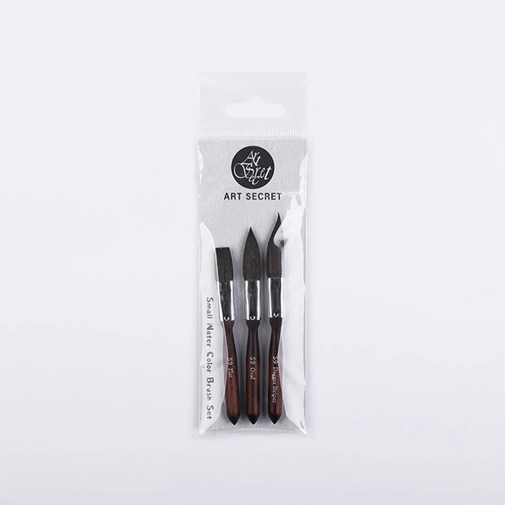 Artsecret Mini Dagger Oval Flat Squirrel Hair Brushes Set – Professional Watercolor Painting Tools