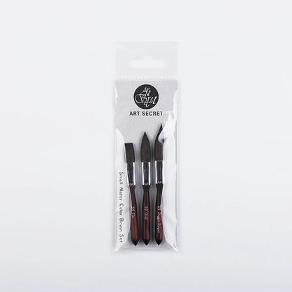 Artsecret Mini Dagger Oval Flat Squirrel Hair Brushes Set – Professional Watercolor Painting Tools