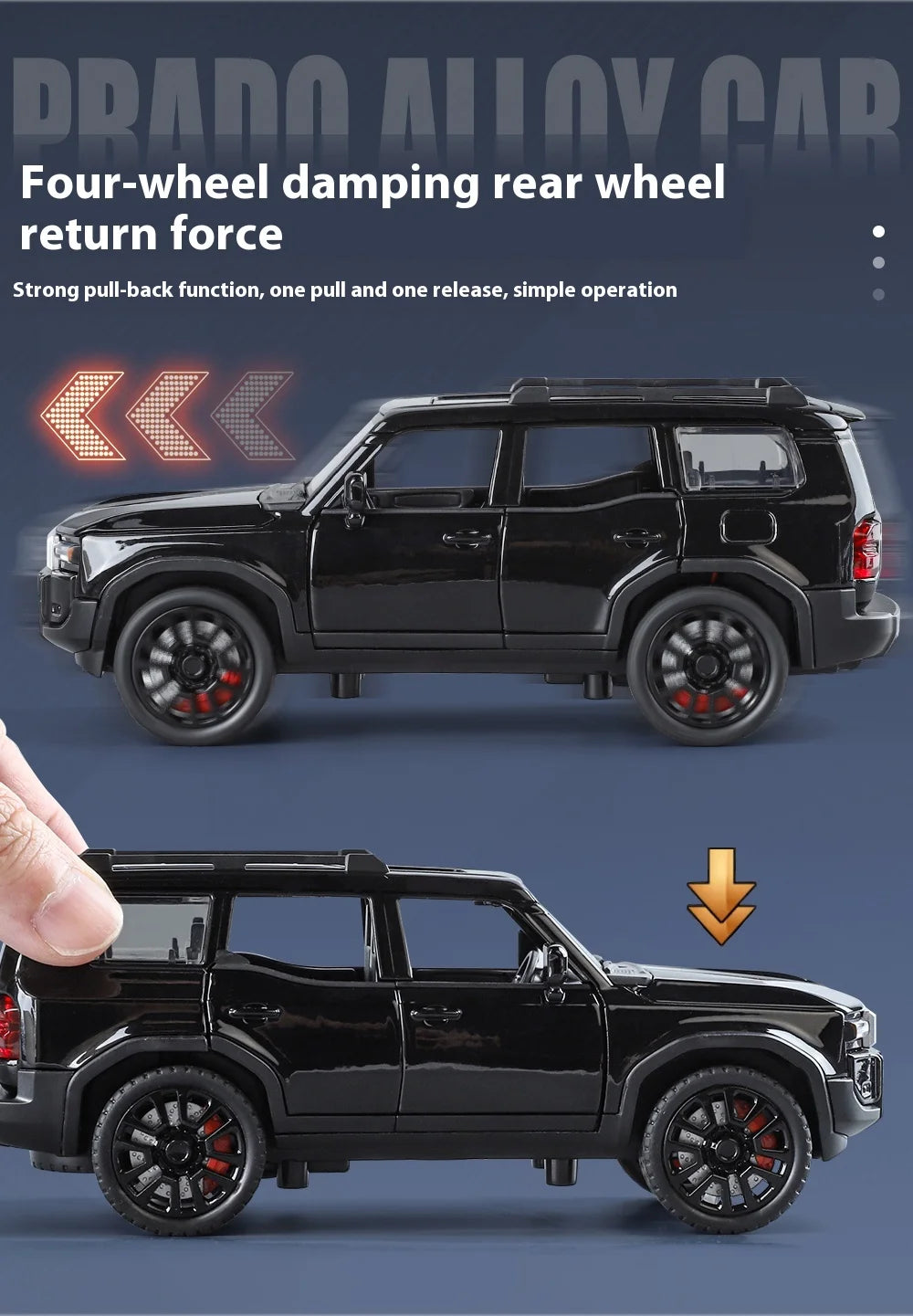 1:32 Toyota Prado Land Cruiser Alloy Diecast Model Car – Off-Road Toy for Kids & Collectible Gift