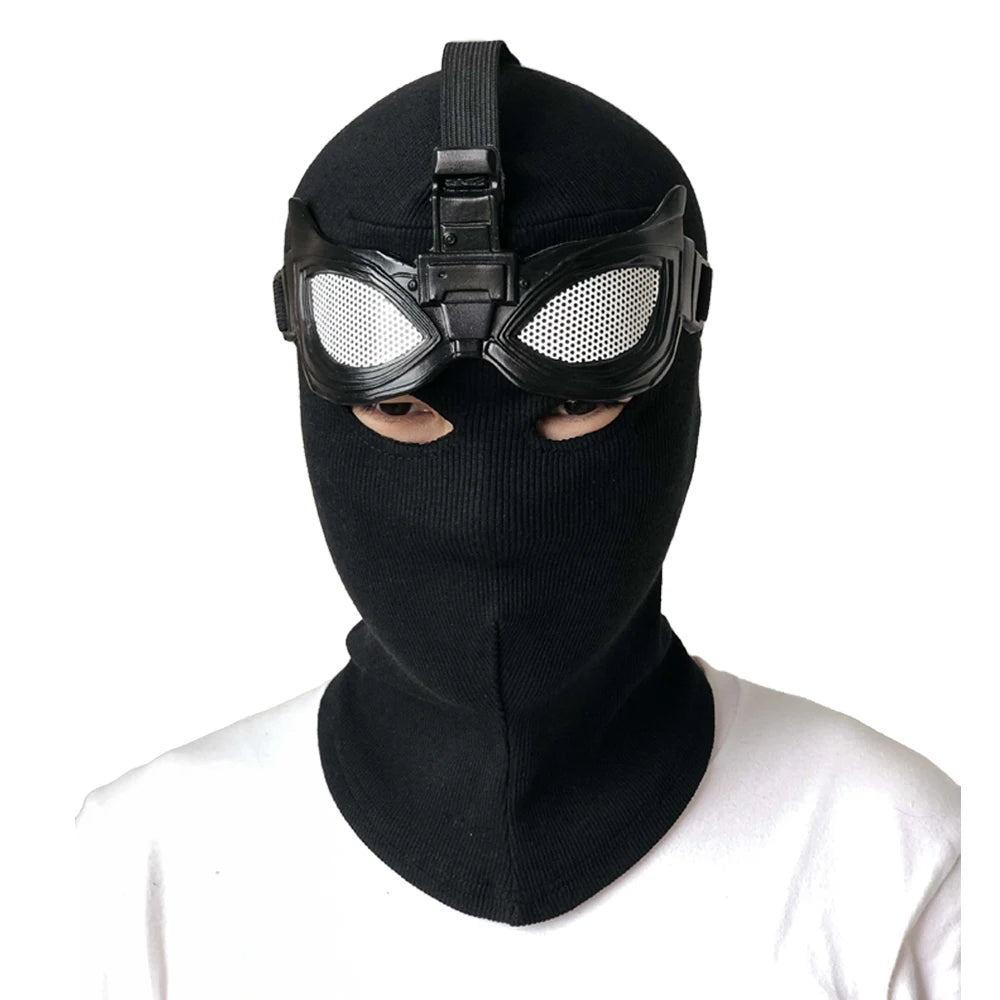 Peter Parker Spider-Man Cosplay Mask – Black Stealth Suit Helmet for Halloween & Party