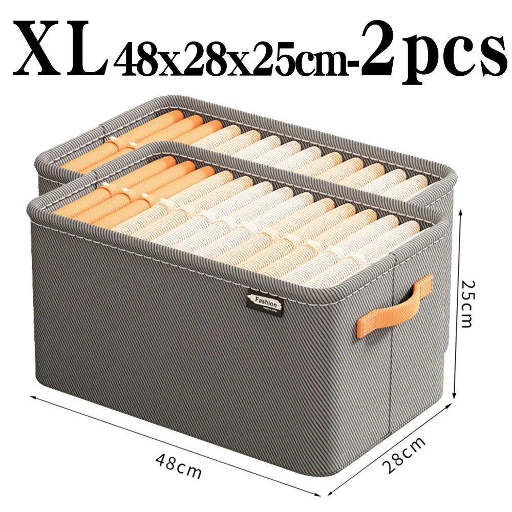 Thick Clothes Storage Organizer Box - Wardrobe Drawer Cabinet Organizer for Pants, Sweaters & Jeans