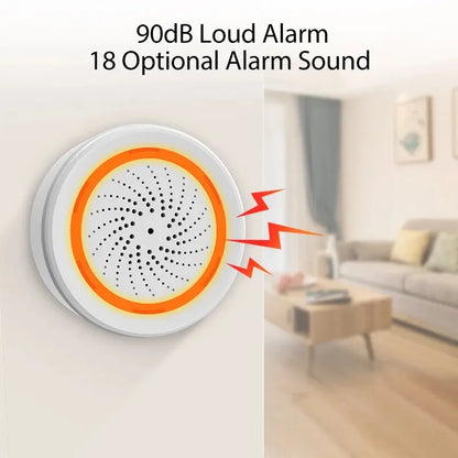 ONENUO Tuya Zigbee Smart Siren Alarm - Home Security Strobe Alert with USB Power & Built-In Battery