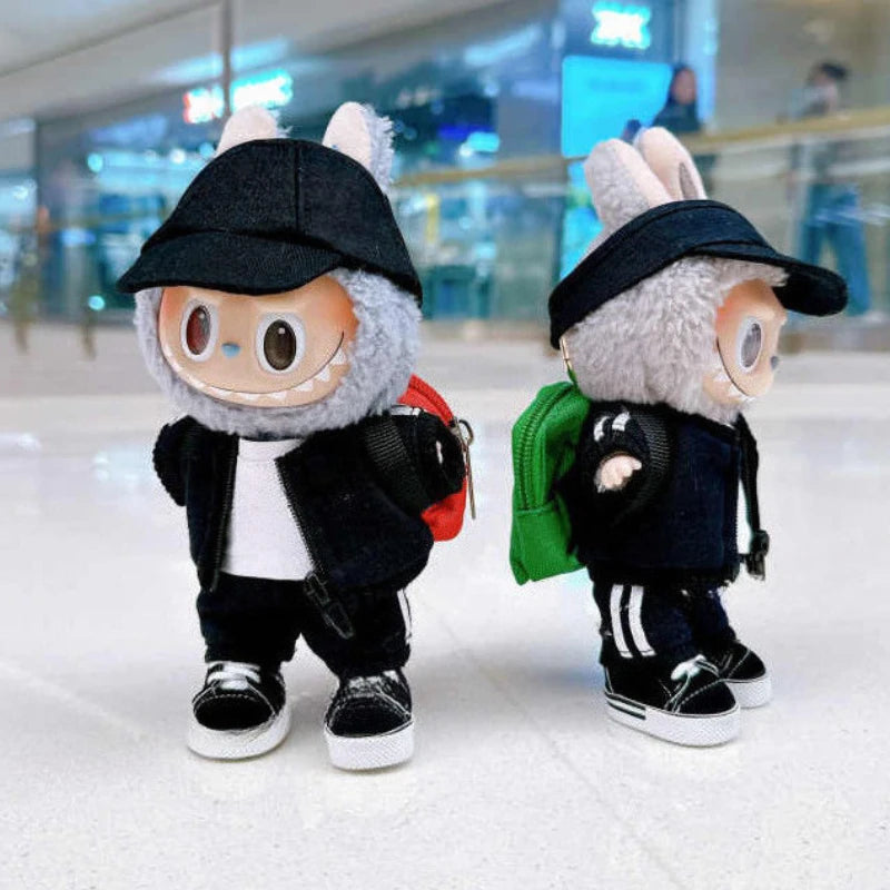 Fashion Sports Outfit for 15cm/17cm Labubu Dolls – Peaked Cap Suit Ropa Labubu Doll Clothes Accessories