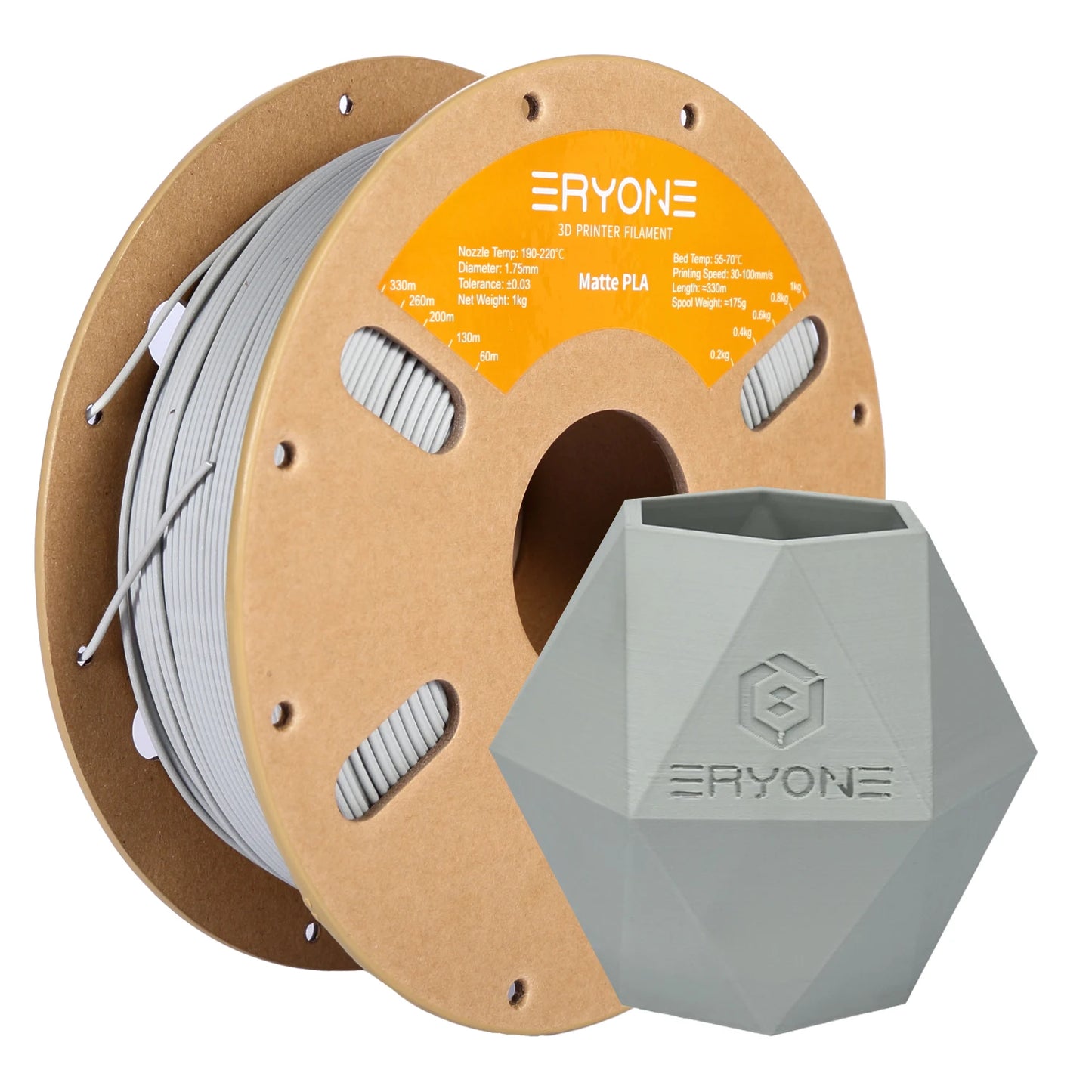ERYONE Matte PLA Filament 1.75mm – 1KG High-Quality Spool for 3D Printing, Fast Shipping