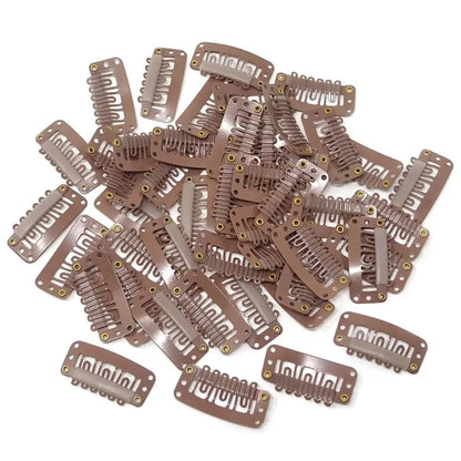 50PCS Hair Extension Snap Clips - 2.8cm Silicone Back Wig Clips for Clip-In Hair Extensions