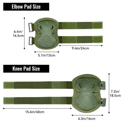Tactical Knee & Elbow Pads Set - Professional Combat Protective Gear (2-Piece Set)
