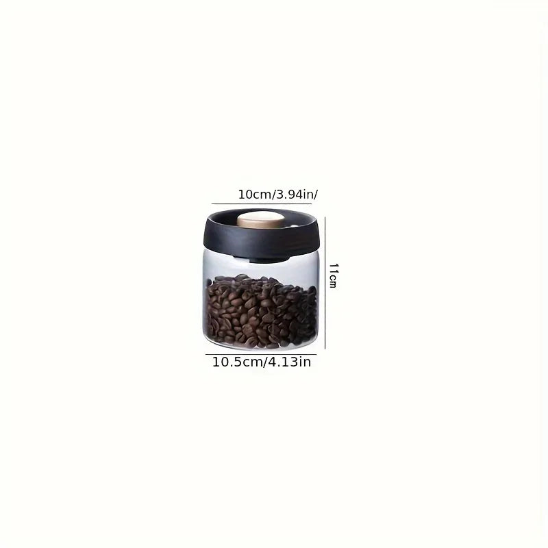 Coffee Bean Vacuum Sealed Glass Jar — Light-Proof, Airtight Container for Food, Grains, Candy & Moisture-Proof Storage