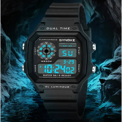 SYNOKE Men's Military Digital Sports Watch – Waterproof Luminous Chronograph Electronic Wristwatch