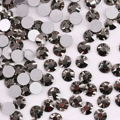 Glass Crystal Flatback Rhinestones Set SS6–SS30 – Non-Hotfix Round Glue-On Gems for Nail Art, DIY Crafts & Jewelry Decoration