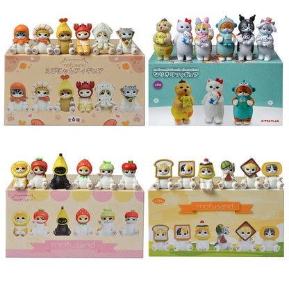 Mofusand Shark Cat Mini Figures - Cute Blind Box Animal Anime Ornaments for Kids and Collectible Gifts