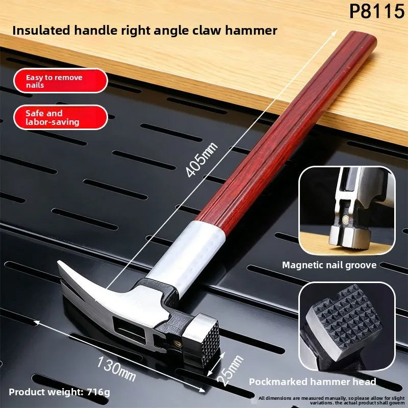 DGEV Claw Hammer - High-Carbon Steel Nail Puller with Magnetic Insulated Handle