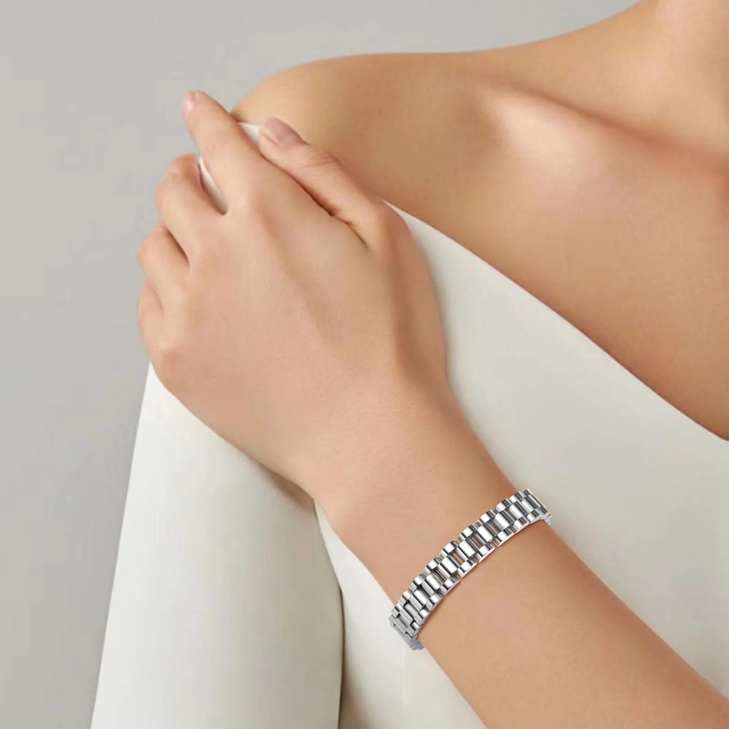 Vnox Stainless Steel Watchband Bracelet for Men & Women – Classic Link Chain Bangle Unisex Jewelry