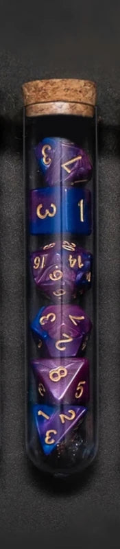 7Pcs Transparent RPG Dice Set - Polyhedral D&D COC Dice with Fantasy Potion Flask for Tabletop Games