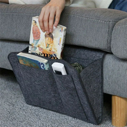 Felt Bedside Storage Organizer — Anti-Slip Hanging Pouch for Bed & Sofa