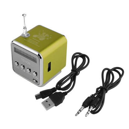TD-V26 Portable Digital FM Radio & Wireless Speaker — Mini Stereo Receiver with LCD Display, SD/TF Card Support