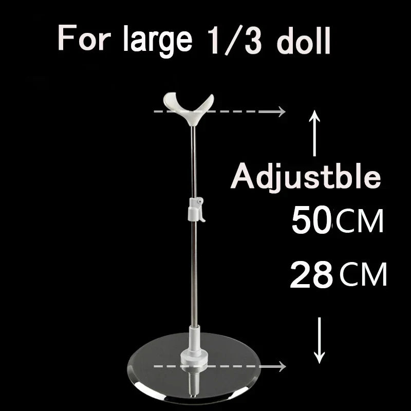 Adjustable Stainless Steel Doll Stand — 1/3, 1/4, 1/6 Universal Display Holder for BJD Dolls