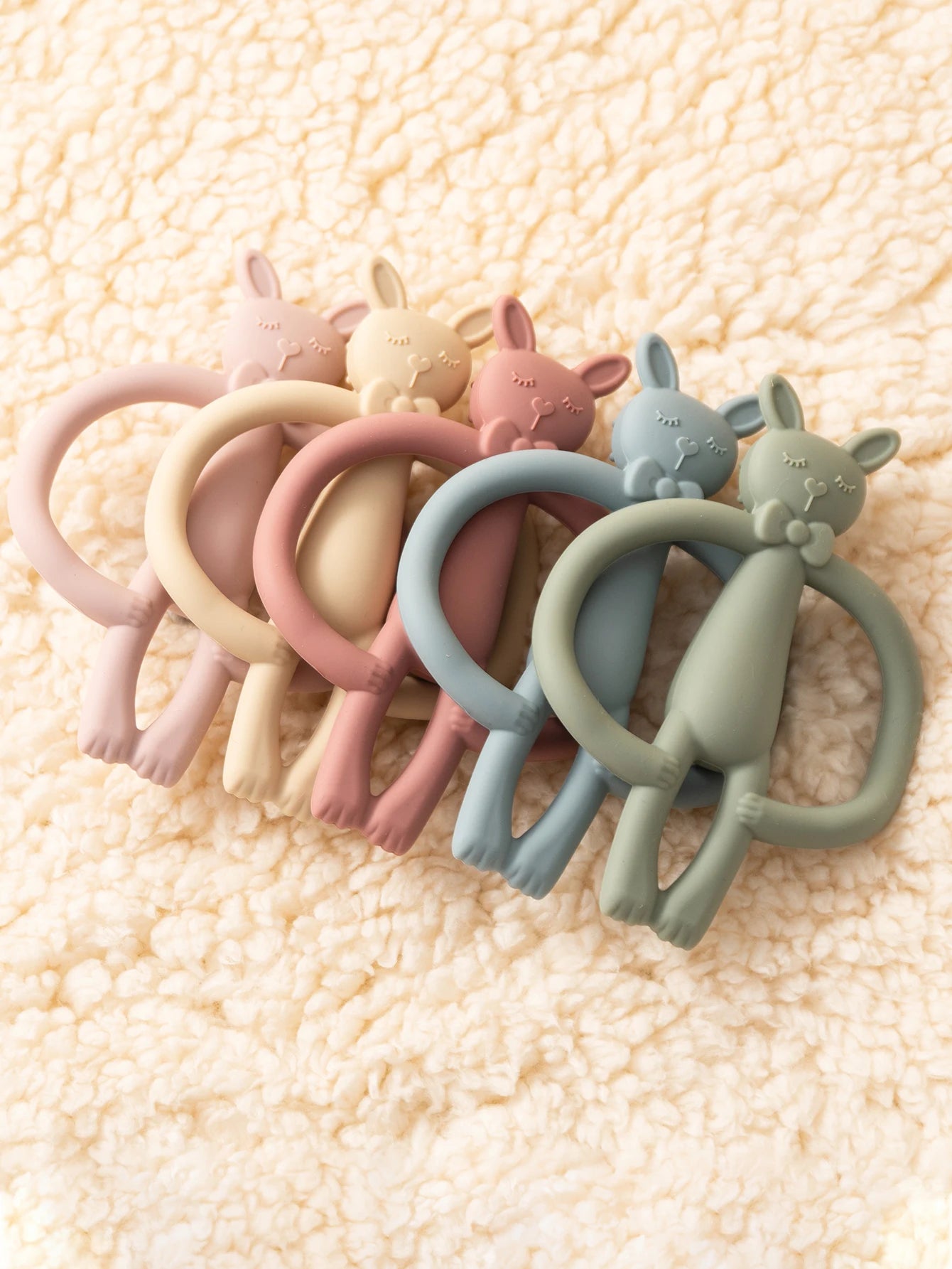 Silicone Baby Rabbit Teether Toy - Cartoon Nursing Chew Toy for Newborns Infants Teething Relief Gift