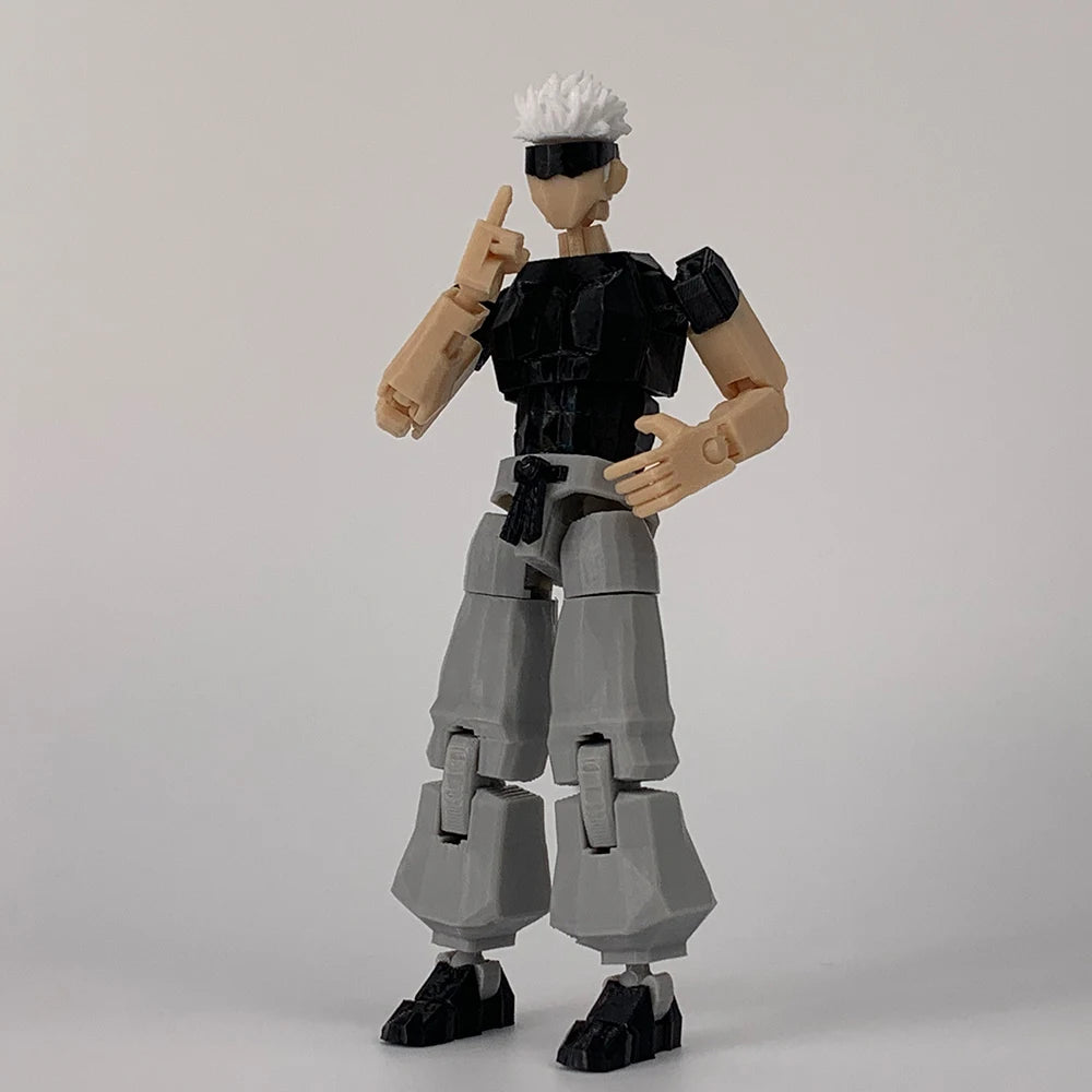 3D Printed Jujutsu Kaisen Gojo Satoru Figure — Multi-Jointed Anime Action Toy & Mannequin Model Ornament Gift