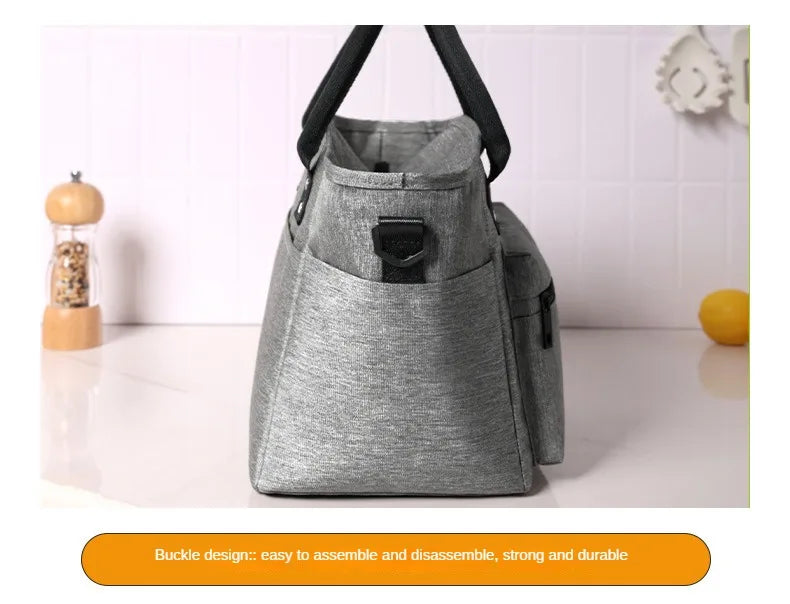 Portable Insulated Lunch Bag – Waterproof Picnic Lunch Box Tote for Office, Rice, and Meals