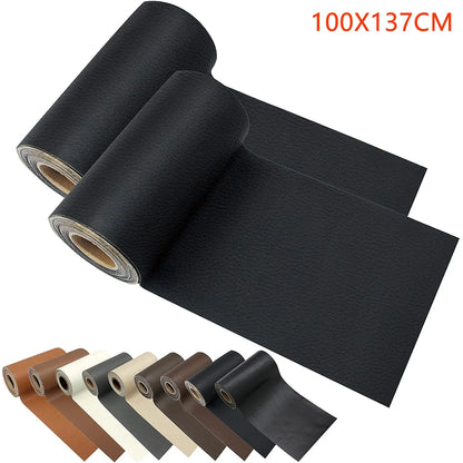 100x137cm Black Self-Adhesive Leather Repair Tape – DIY Sticky Patch for Sofa & Leather Repairs