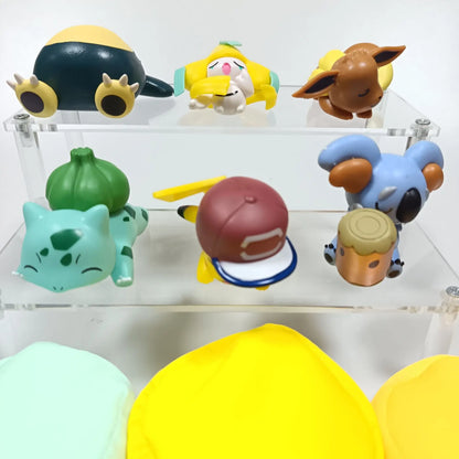 6Pcs Pokémon Sleep Pose Blind Box Figures – Pikachu Kawaii Desk & Car Ornament Anime Collectible Toy Set