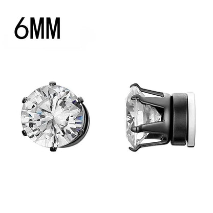 Crystal Magnetic Ear Studs – Punk Round Zircon Non-Piercing Earrings for Men & Women