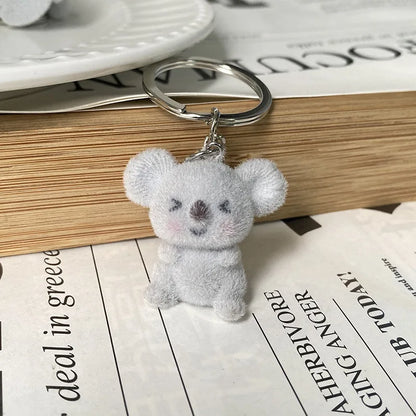 Cartoon Plush Koala Keychain – Cute Fluffy Doll Bag Pendant, DIY Keyring Charm Gift for Women