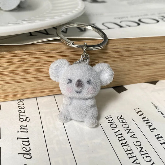 Cartoon Plush Koala Keychain – Cute Fluffy Doll Bag Pendant, DIY Keyring Charm Gift for Women
