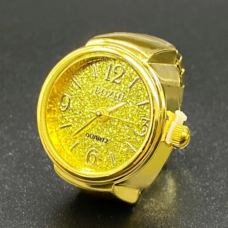 Kiss Jewelry Digital Quartz Finger Watch Ring – Mini Elastic Punk Style Clock Ring for Women, Men & Couple Teens Accessory
