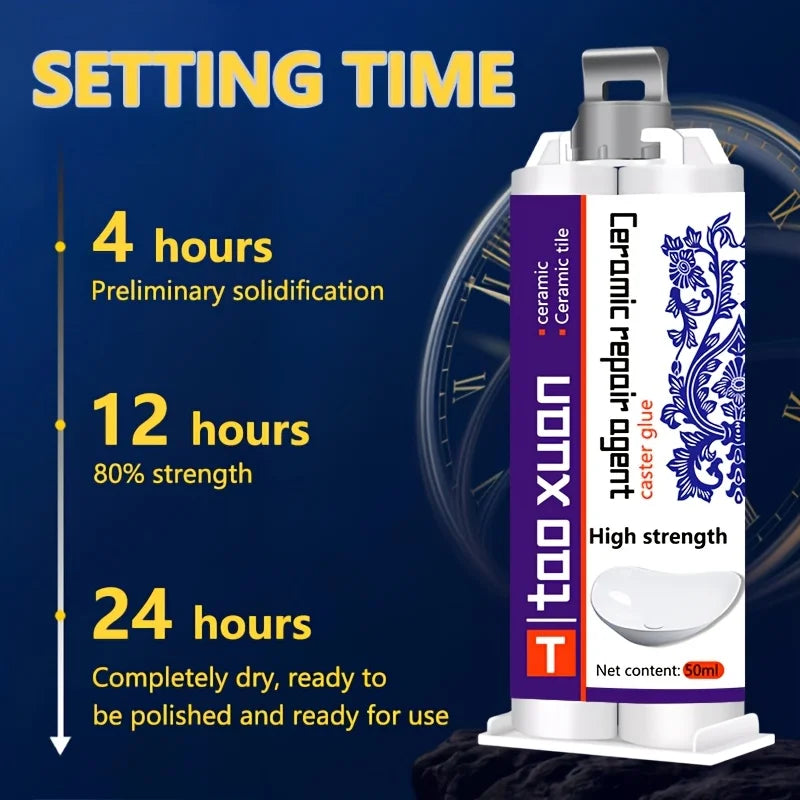 Ceramic Repair Agent – Strong Waterproof Sealant for Quick Repairs on Sinks, Bathtubs, Toilets, Vases, and Tiles