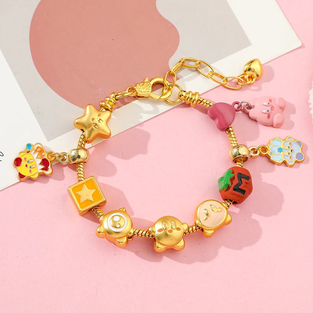 Kirby DIY Beaded Bracelet - Cute Cartoon Gaming Fashion Accessory, Cosplay Prop & Gift for Fans