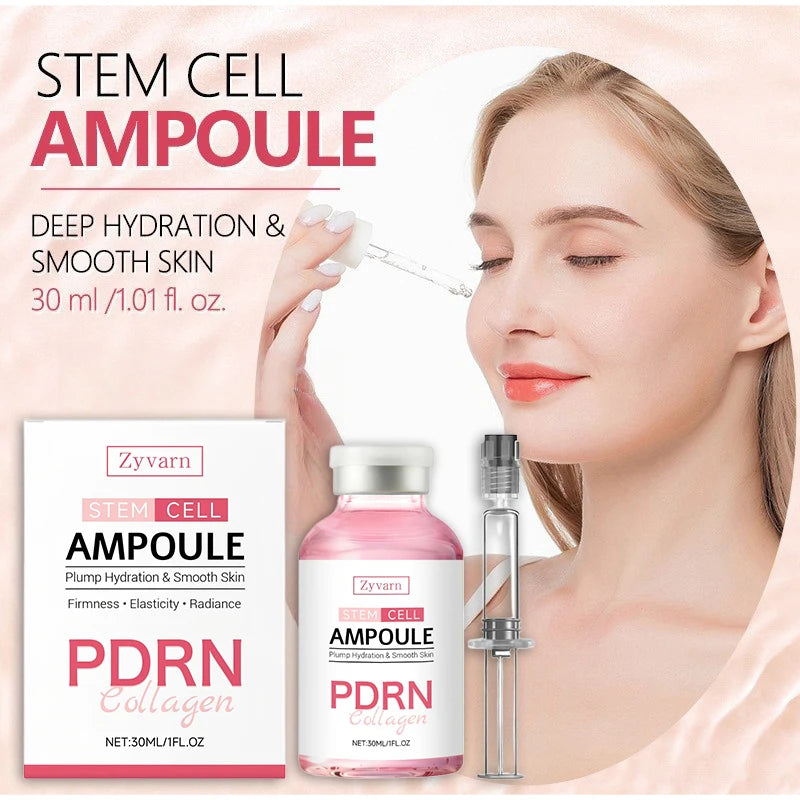PDRN Salmon DNA Facial Serum – Stem Cell Ampoule Essence for Skin Nourishing, Firming, Smoothing & Glow Boosting Skincare Treatment