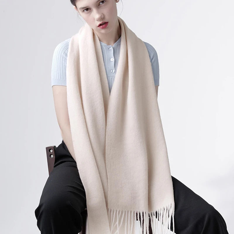 Solidlove Women’s Wool Winter Scarf – 100% Wool Cashmere Poncho Wrap, Fashionable Adult Scarf for Ladies