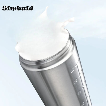 500ML/750ML Stainless Steel Protein Shaker Bottle – Leak Proof with Steel Ball and Scale for Gym Fitness and Whey Shakes