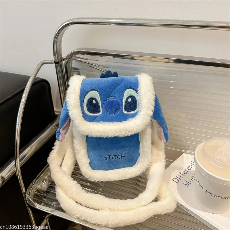 Lilo & Stitch Plush Backpack – Cute Cartoon Crossbody Phone Bag for Daily Use & Gifts