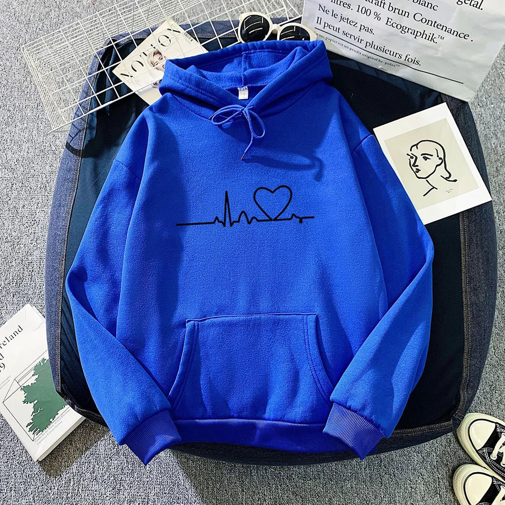 Women's Casual Print Loose Hoodie – Spring Long-Sleeve Harajuku Pullover Sweatshirt, Streetwear Style