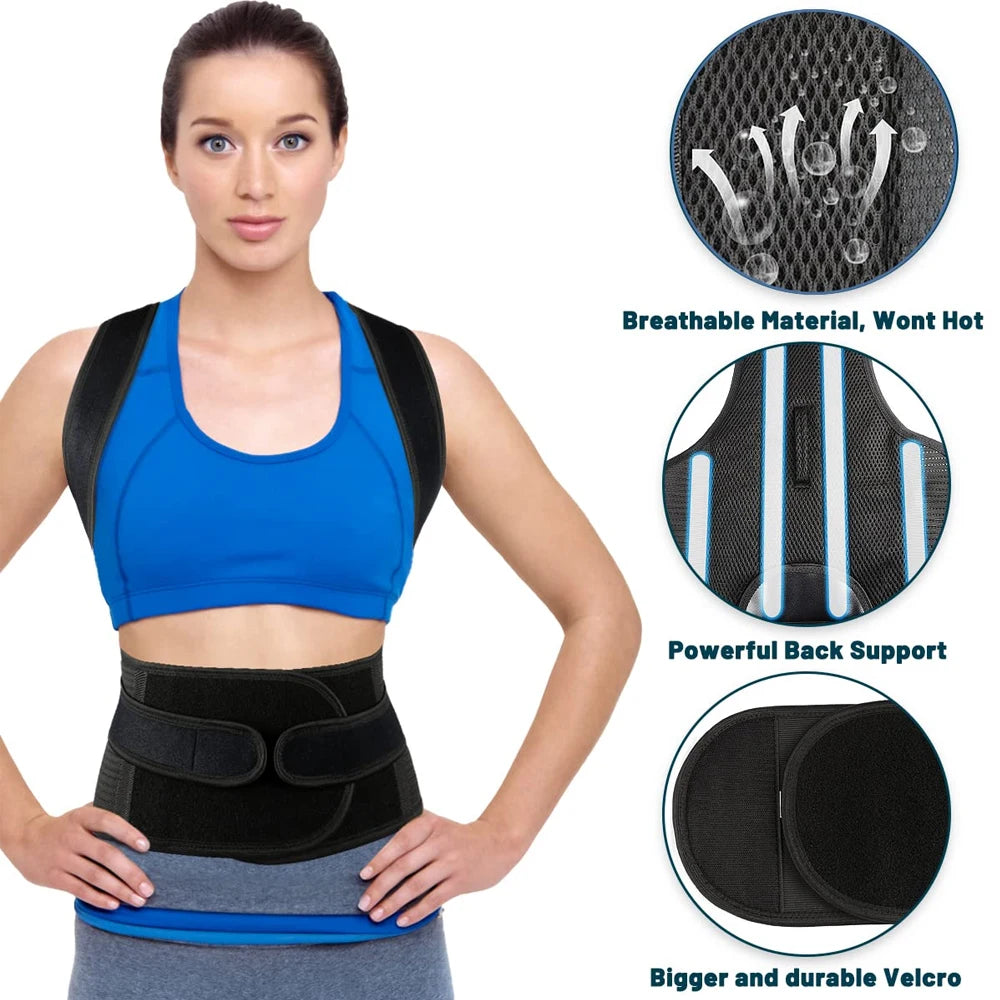 Back Brace Posture Corrector — Adjustable Back Straightener for Women & Men | Scoliosis & Hunchback Correction Posture Trainer