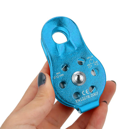 26KN Aluminium Alloy Heavy Duty Swivel Rope Pulley Block – Single Pulley Wheel for 12mm Climbing Rope