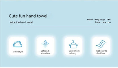 Cute Cartoon Tanuki Hanging Towel – Coral Velvet Absorbent Kitchen & Bathroom Towels, Thick Cloth