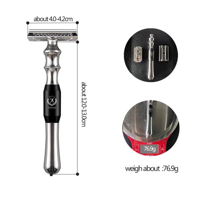 Titan High-Quality Safety Razor for Men – Metal Handle with Replaceable Blade for Precision Shaving