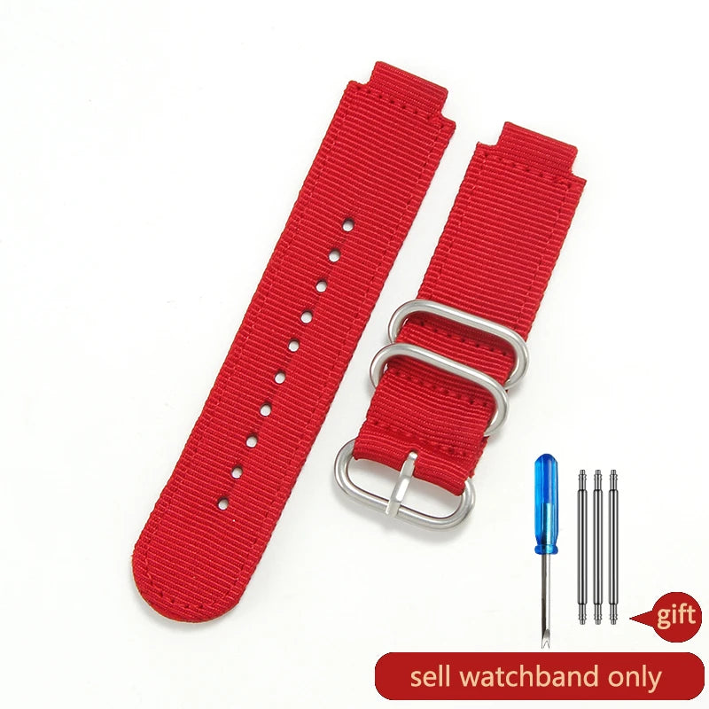 16mm Premium Nylon Canvas Watch Strap for Casio DW-5600 DW-5610 GW-B5600 - Convex Interface Replacement Wristband